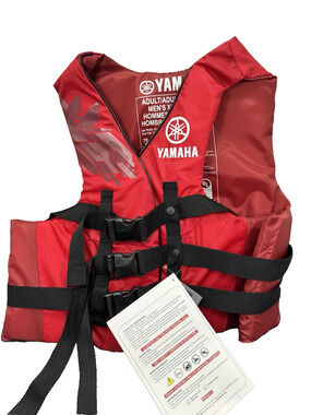 Yamaha Men's Nylon 3-Buckle PFD Life Vest Jacket Red 4XL MAR-23V3B-RD-4X NWT